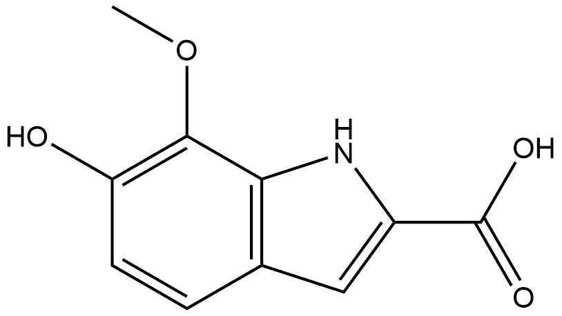 6-Hydroxy-7-methoxy-1H-indole-2-carboxylic acid Struktur