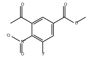 Benzoic acid, 3-acetyl-5-fluoro-4-nitro-, methyl ester Struktur