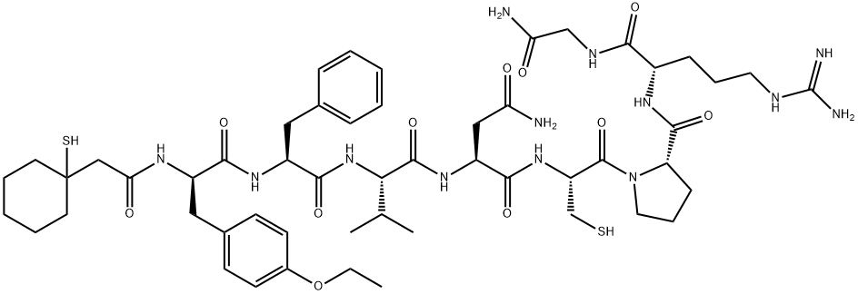 Glycinamide, O-ethyl-N-[(1-mercaptocyclohexyl)acetyl]-D-tyrosyl-L-phenylalanyl-L-valyl-L-asparaginyl-L-cysteinyl-L-prolyl-L-arginyl- (9CI) Struktur