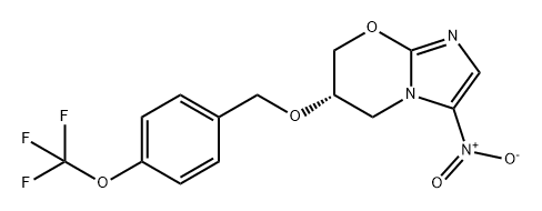 5H-Imidazo[2,1-b][1,3]oxazine, 6,7-dihydro-3-nitro-6-[[4-(trifluoromethoxy)phenyl]methoxy]-, (6S)- Struktur