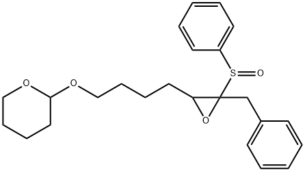 2H-Pyran, tetrahydro-2-[4-[3-(phenylmethyl)-3-(phenylsulfinyl)-2-oxiranyl]butoxy]- Struktur