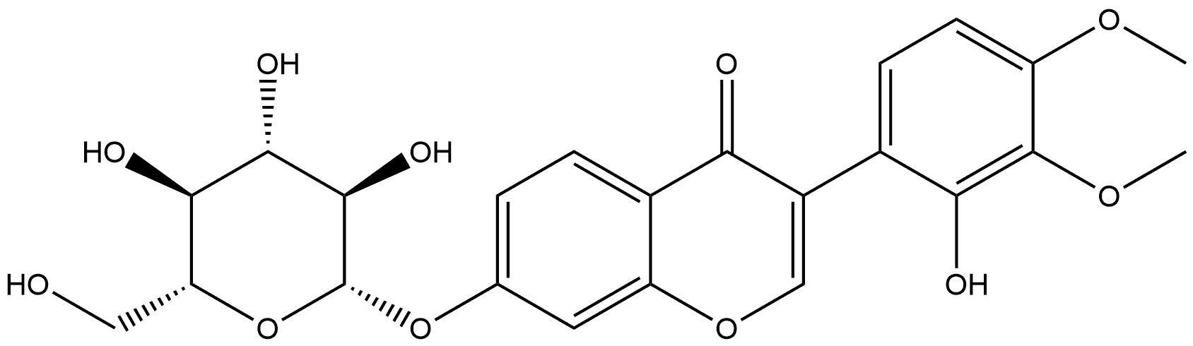 4H-1-Benzopyran-4-one, 7-(β-D-glucopyranosyloxy)-3-(2-hydroxy-3,4-dimethoxyphenyl)- Struktur