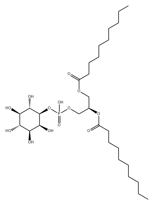 D-myo-Inositol, 1-[(2R)-2,3-bis[(1-oxodecyl)oxy]propyl hydrogen phosphate] (9CI) Struktur