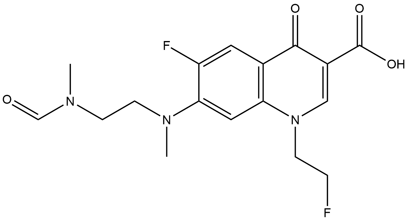 3-Quinolinecarboxylic acid, 6-fluoro-1-(2-fluoroethyl)-7-[[2-(formylmethylamino)ethyl]methylamino]-1,4-dihydro-4-oxo-