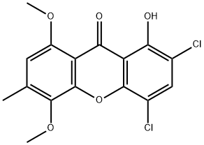 9H-Xanthen-9-one, 2,4-dichloro-1-hydroxy-5,8-dimethoxy-6-methyl- Struktur