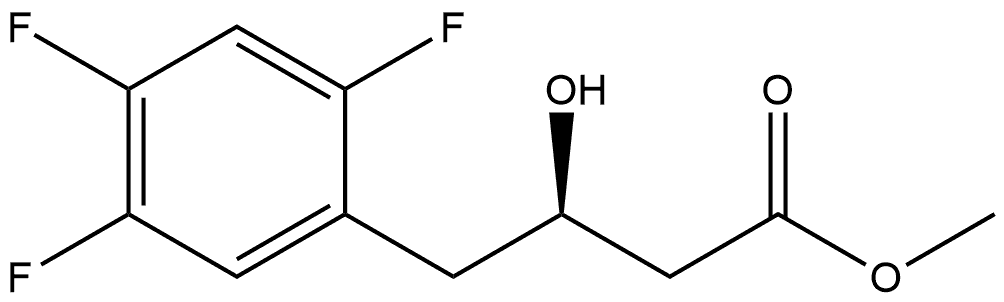 Benzenebutanoic acid, 2,4,5-trifluoro-β-hydroxy-, methyl ester, (βR)- Struktur