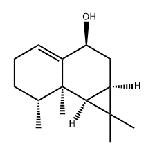 1H-Cyclopropa[a]naphthalen-3-ol, 1a,2,3,5,6,7,7a,7b-octahydro-1,1,7,7a-tetramethyl-, (1aR,3S,7R,7aR,7bS)- Struktur