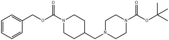 1-Piperazinecarboxylic acid, 4-[[1-[(phenylmethoxy)carbonyl]-4-piperidinyl]methyl]-, 1,1-dimethylethyl ester Struktur