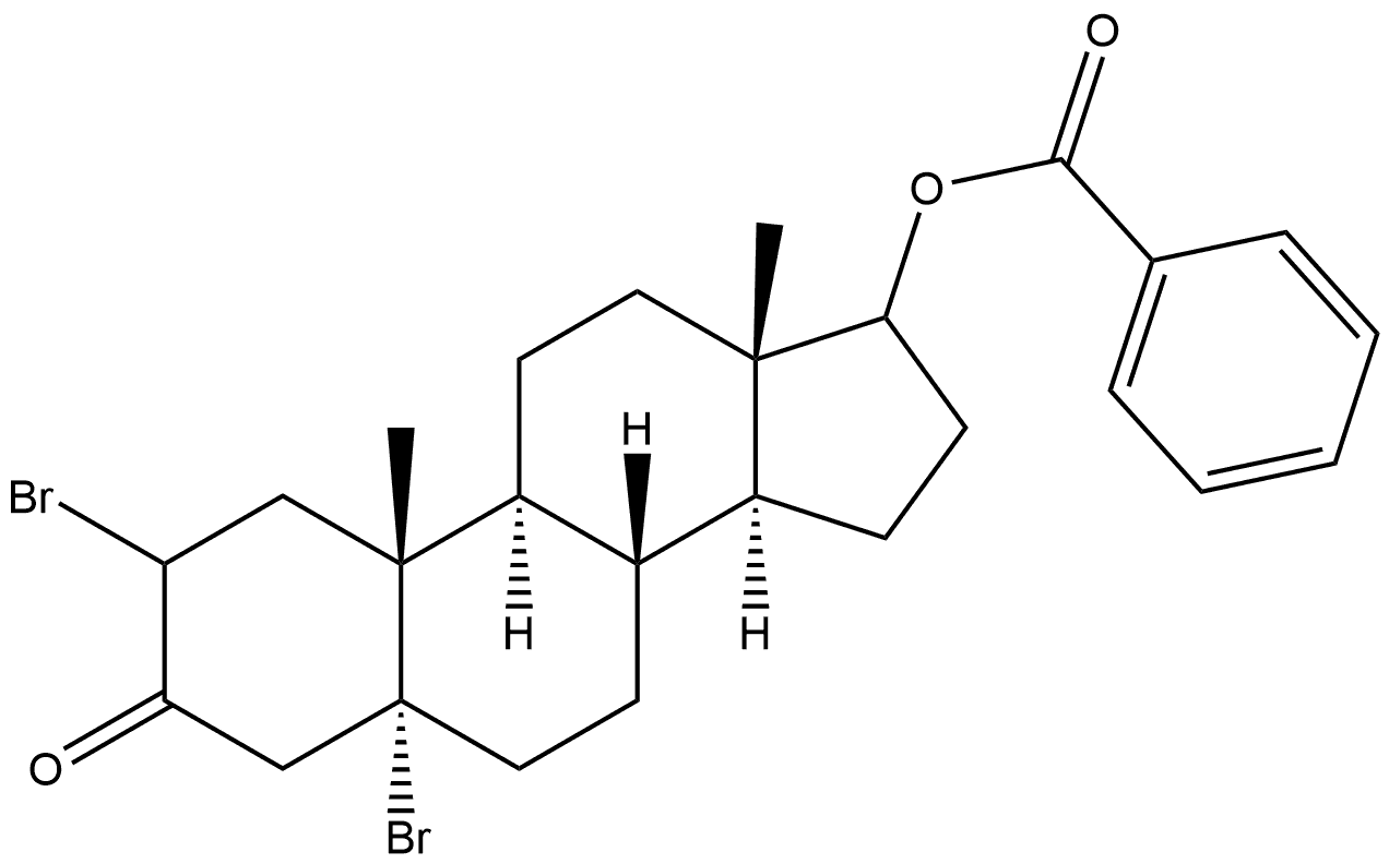 5α-Androstan-3-one, 2,5-dibromo-17-hydroxy-, benzoate (6CI)