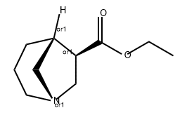 1-Azabicyclo[3.2.1]octane-6-carboxylic acid, ethyl ester, (1R,5R,6R)-rel- Struktur