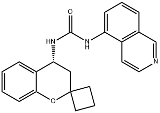 Urea, N-[(4R)-3,4-dihydrospiro[2H-1-benzopyran-2,1'-cyclobutan]-4-yl]-N'-5-isoquinolinyl- Struktur