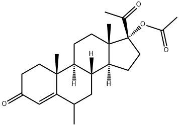 17-Hydroxy-6-methylpregn-4-ene-3,20-dione=acetate Struktur