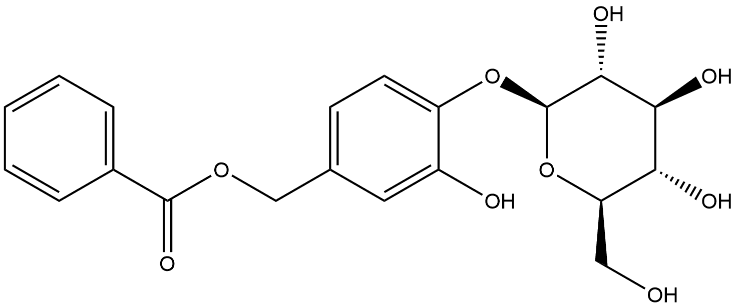 β-D-Glucopyranoside, 4-[(benzoyloxy)methyl]-2-hydroxyphenyl Struktur