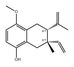 1-Naphthalenol, 7-ethenyl-5,6,7,8-tetrahydro-4-methoxy-7-methyl-6-(1-methylethenyl)-, (6R,7S)-rel- Struktur