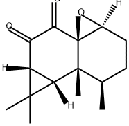 Cyclopropa[5,6]naphth[1,8a-b]oxirene-5,6-dione, octahydro-1,7,7,7b-tetramethyl-, (1R,3aS,4aR,6aR,7aS,7bR)- Struktur