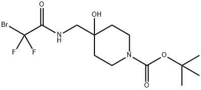 1-Piperidinecarboxylic acid, 4-[[(2-bromo-2,2-difluoroacetyl)amino]methyl]-4-hydroxy-, 1,1-dimethylethyl ester Struktur