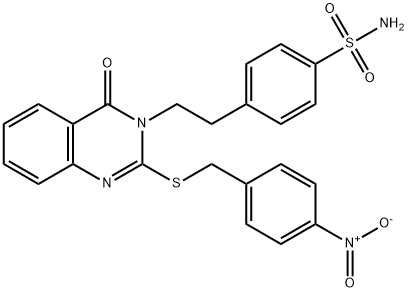 Benzenesulfonamide, 4-[2-[2-[[(4-nitrophenyl)methyl]thio]-4-oxo-3(4H)-quinazolinyl]ethyl]- Struktur