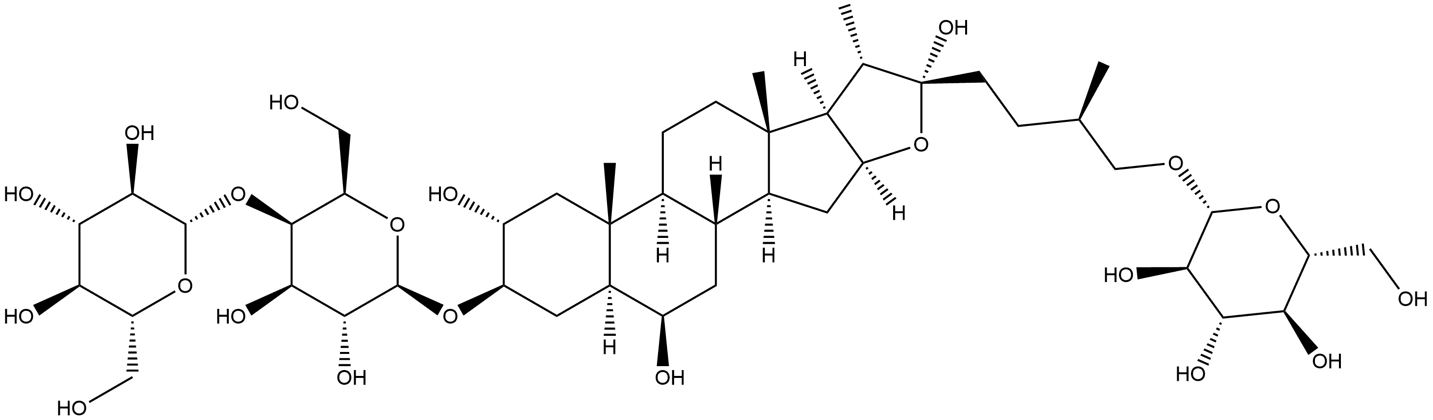 β-D-Galactopyranoside, (2α,3β,5α,6β,22α,25R)-26-(β-D-glucopyranosyloxy)-2,6,22-trihydroxyfurostan-3-yl 4-O-β-D-glucopyranosyl- (9CI) Struktur