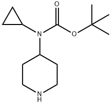 Carbamic acid, N-cyclopropyl-N-4-piperidinyl-, 1,1-dimethylethyl ester Struktur