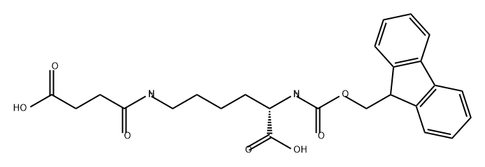 L-Lysine, N6-(3-carboxy-1-oxopropyl)-N2-[(9H-fluoren-9-ylmethoxy)carbonyl]- Struktur