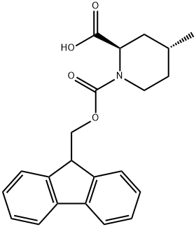 (2R,4R)-1-(((9H-fluoren-9-yl)methoxy)carbonyl)-4-methylpiperidine-2-carboxylic acid Struktur