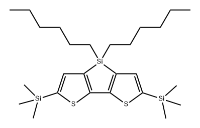 4H-Silolo[3,2-b:4,5-b']dithiophene, 4,4-dihexyl-2,6-bis(trimethylsilyl)- Struktur