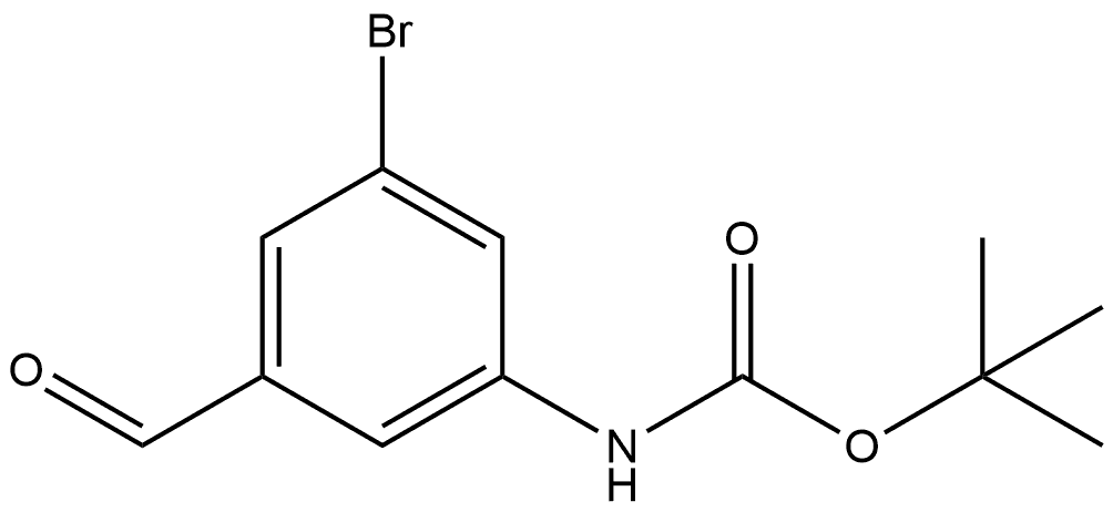 1,1-Dimethylethyl N-(3-bromo-5-formylphenyl)carbamate Struktur