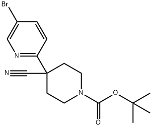 1,1-Dimethylethyl 4-(5-bromo-2-pyridinyl)-4-cyano-1-piperidinecarboxylate Struktur