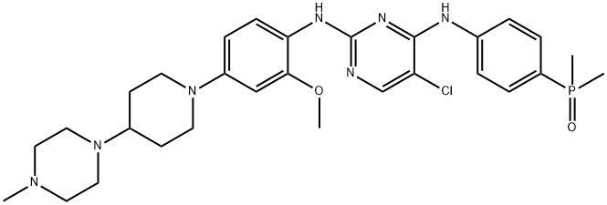 5-chloro-4-N-(4-dimethylphosphorylphenyl)-2-N-[2-methoxy-4-[4-(4-methylpiperazin-1-yl)piperidin-1-yl]phenyl]pyrimidine-2,4-diamine Struktur