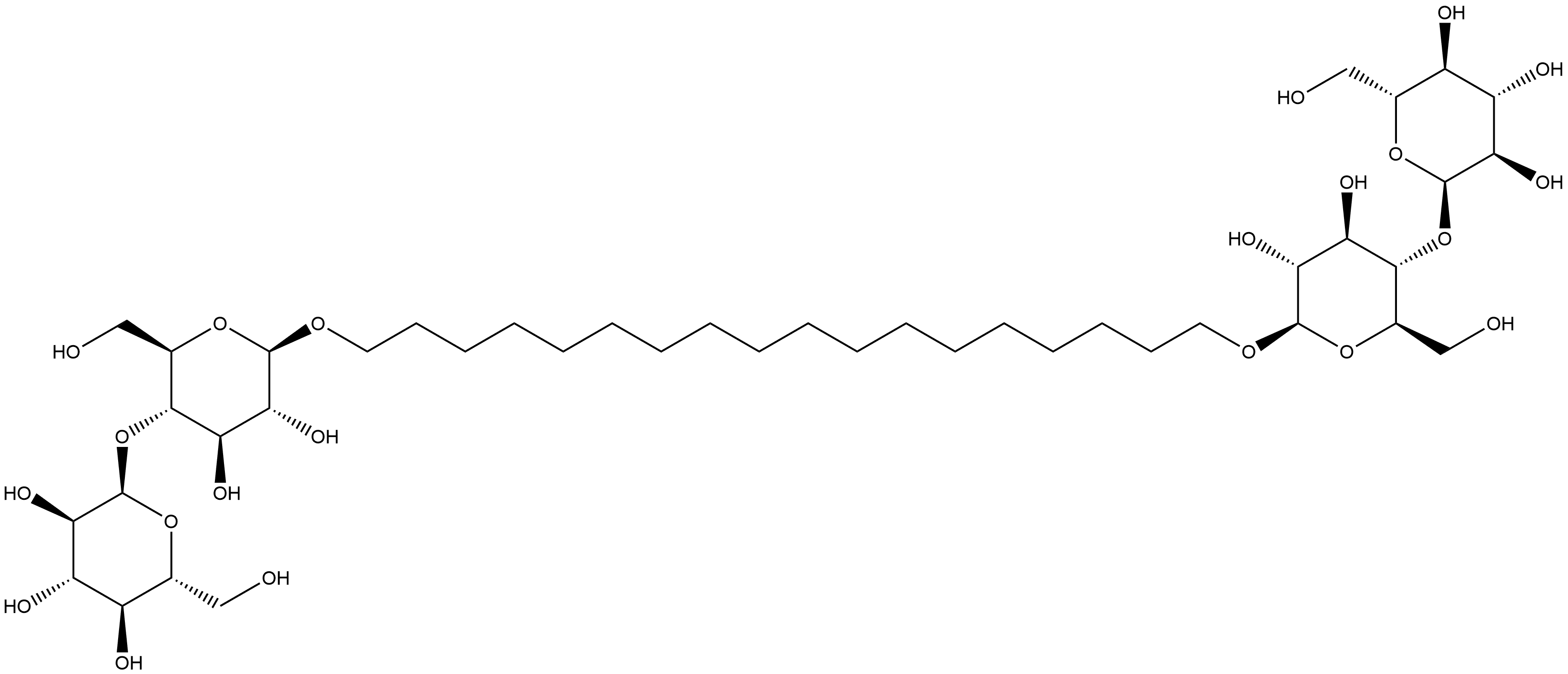 β-D-Glucopyranoside, 1,18-octadecanediyl bis[4-O-α-D-glucopyranosyl- Struktur