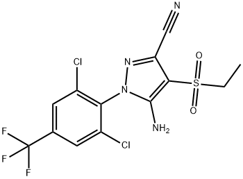 1H-Pyrazole-3-carbonitrile,5-amino-1-[2,6-dichloro-4-trifluoromethyl)phenyl]-4-(ethylsulfonyl)- Struktur