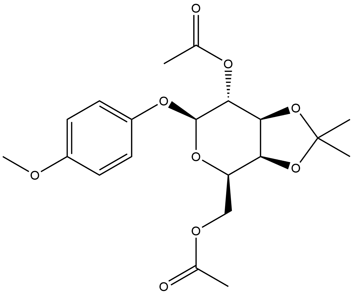 4-Methoxyphenyl 2,6-di-O-acetyl-3,4-O-isopropylidene-β-D-galactopyranoside Struktur