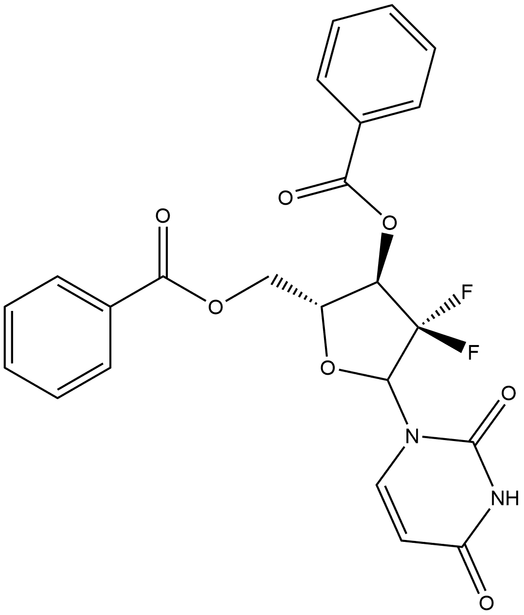 Uridine, 2'-deoxy-2',2'-difluoro-, 3',5'-dibenzoate, (1'ξ)-