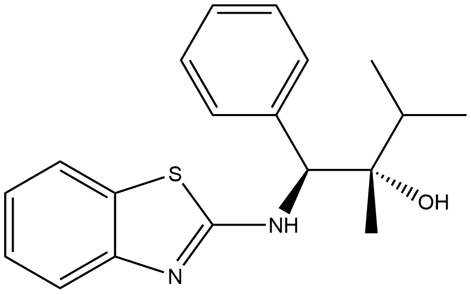 Benzenepropanol, γ-(2-benzothiazolylamino)-β-(1-methylethyl)-, (βS,γS)- Struktur