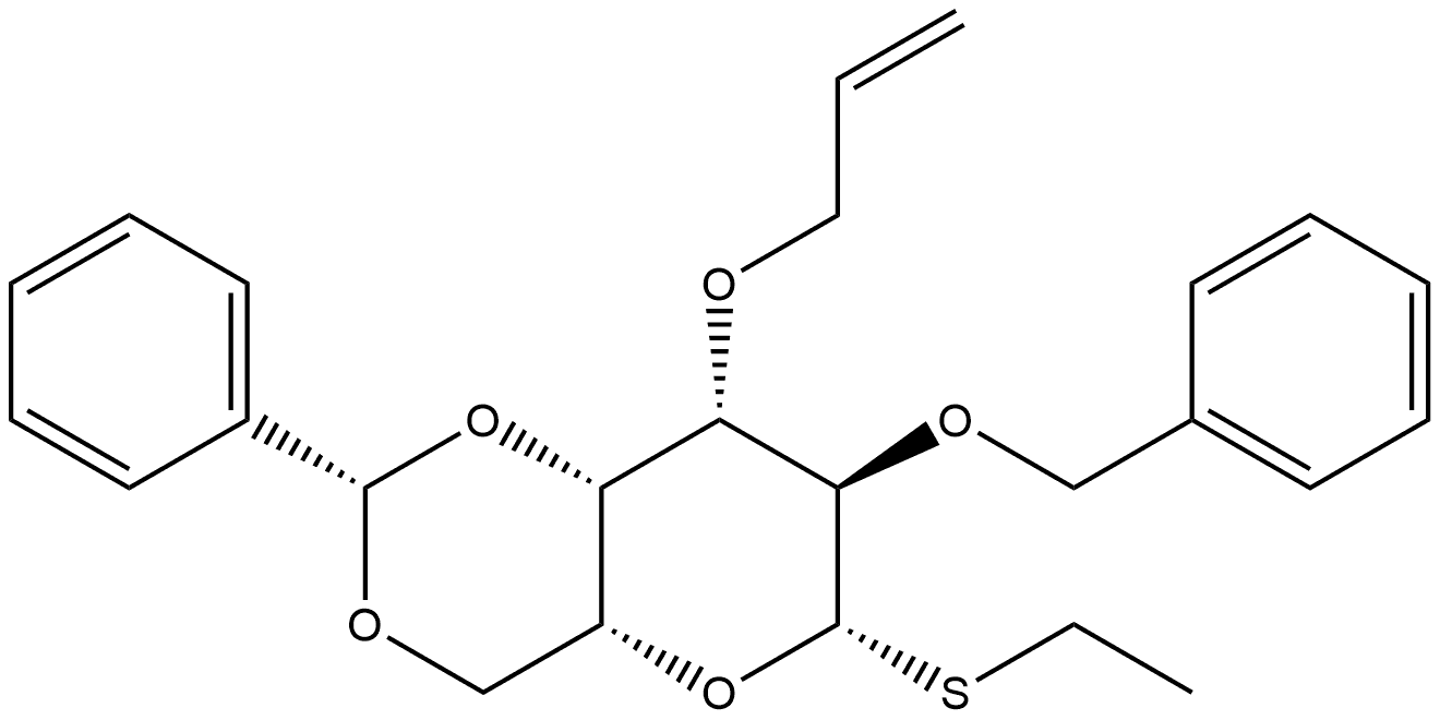 Ethyl 3-O-allyl-2-O-benzyl-4,6-O-benzylidene-1-thio-β-D-galactopyranoside Struktur