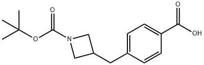 1-Azetidinecarboxylic acid, 3-[(4-carboxyphenyl)methyl]-, 1-(1,1-dimethylethyl) ester Struktur