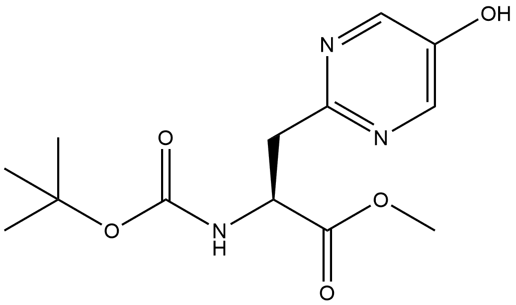 Methyl (αS)-α-[[(1,1-dimethylethoxy)carbonyl]amino]-5-hydroxy-2-pyrimidinepropanoate Struktur