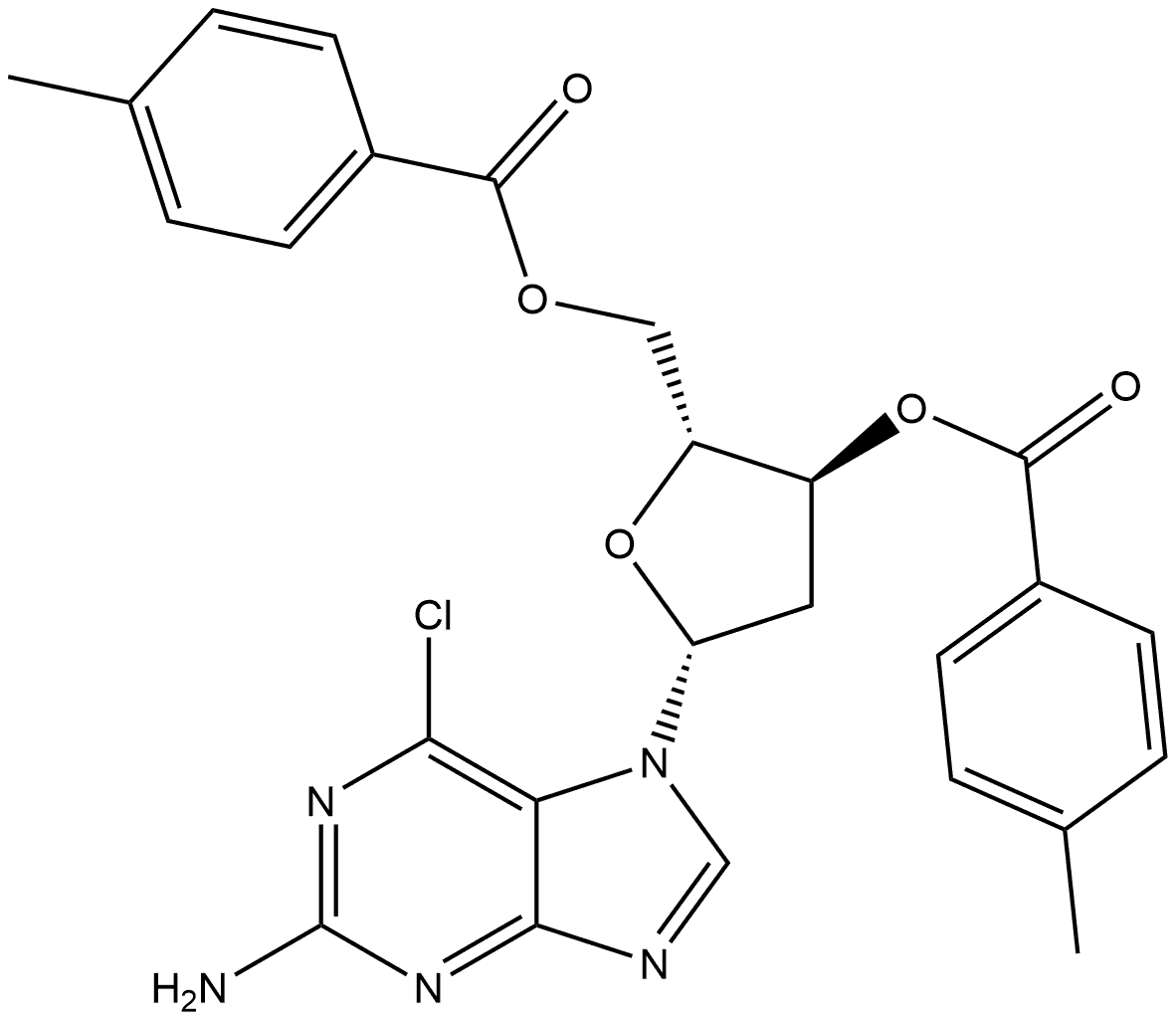 7H-Purin-2-amine, 6-chloro-7-[2-deoxy-3,5-bis-O-(4-methylbenzoyl)-β-D-erythro-pentofuranosyl]-