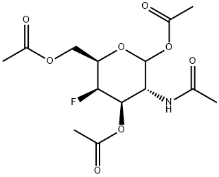 D-Galactopyranose, 2-(acetylamino)-2,4-dideoxy-4-fluoro-, 1,3,6-triacetate Struktur