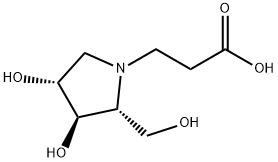 (2R,3R,4R)-3,4-Dihydroxy-2-(hydroxymethyl)-1-pyrrolidinepropanoic acid Struktur