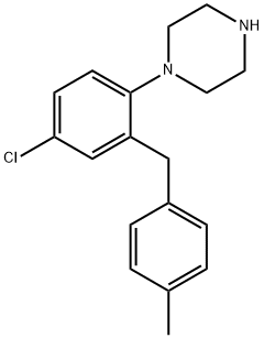 Piperazine, 1-[4-chloro-2-[(4-methylphenyl)methyl]phenyl]- Struktur