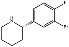 (2S)-2-(3-bromo-4-fluorophenyl)piperidine Struktur