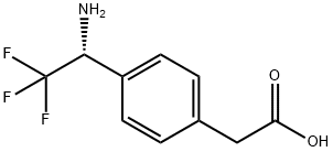 Benzeneacetic acid, 4-[(1R)-1-amino-2,2,2-trifluoroethyl]- Struktur