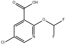 3-Pyridinecarboxylic acid, 5-chloro-2-(difluoromethoxy)- Struktur