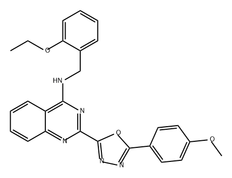 4-Quinazolinamine, N-[(2-ethoxyphenyl)methyl]-2-[5-(4-methoxyphenyl)-1,3,4-oxadiazol-2-yl]- Struktur