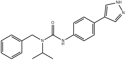 Urea, N-(1-methylethyl)-N-(phenylmethyl)-N'-[4-(1H-pyrazol-4-yl)phenyl]- Struktur