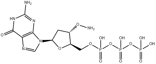 Guanosine 5'-(tetrahydrogen triphosphate), 3'-O-amino-2'-deoxy- Struktur