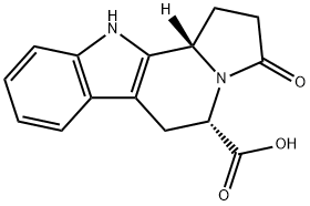 1H-Indolizino[8,7-b]indole-5-carboxylic acid, 2,3,5,6,11,11b-hexahydro-3-oxo-, (5S,11bS)- Struktur