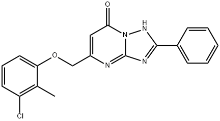 [1,2,4]Triazolo[1,5-a]pyrimidin-7(1H)-one, 5-[(3-chloro-2-methylphenoxy)methyl]-2-phenyl- Struktur