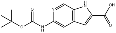 5-((tert-butoxycarbonyl)amino)-1H-pyrrolo[2,3-c]pyridine-2-carboxylic acid Struktur